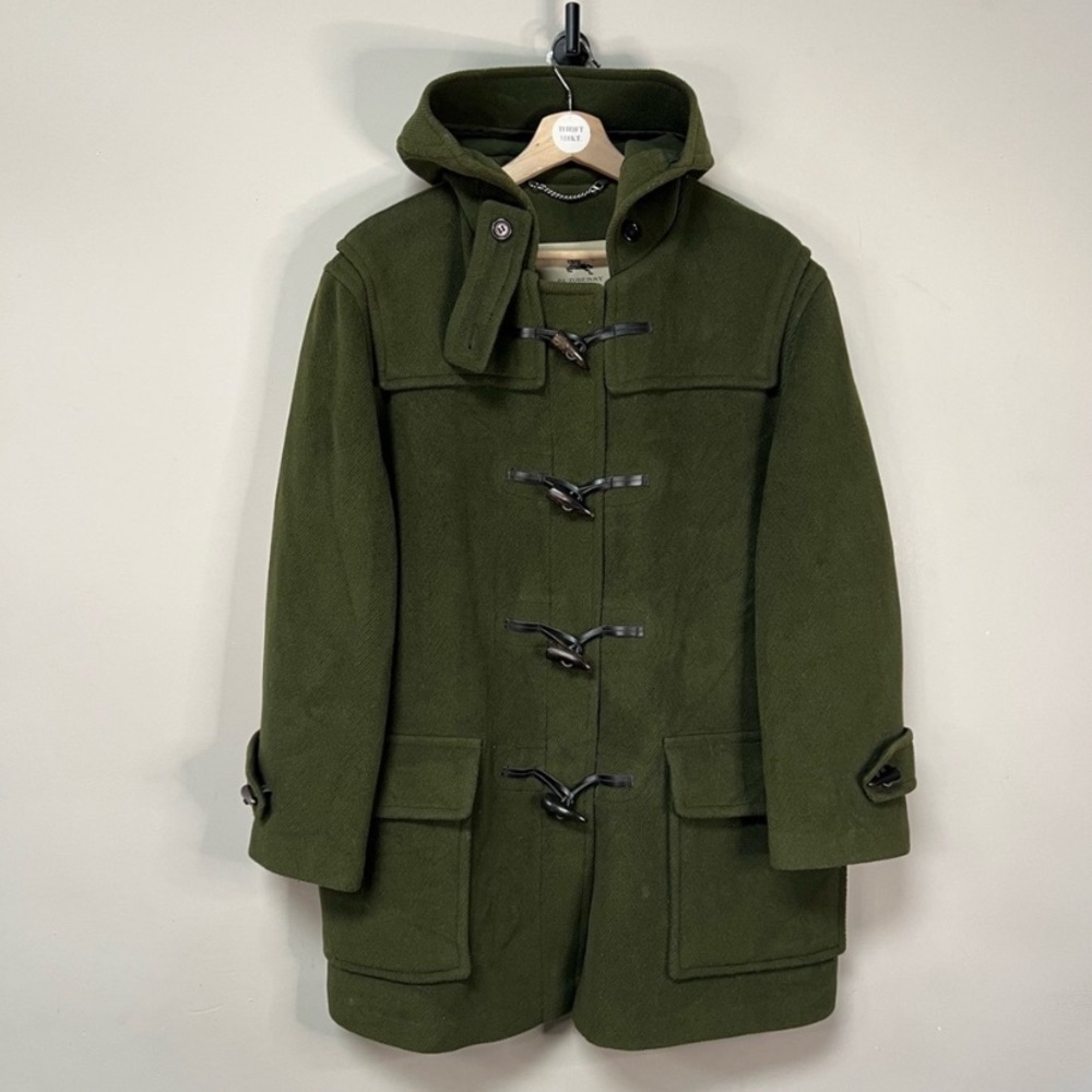 Vintage Burberry Green Duffle Coat